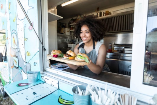 snack van serving customer